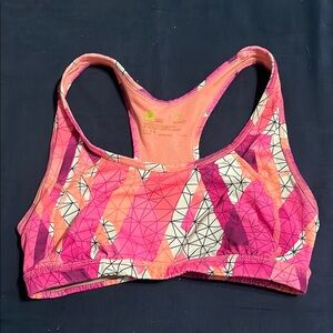 Geometric Pink Sports Bra